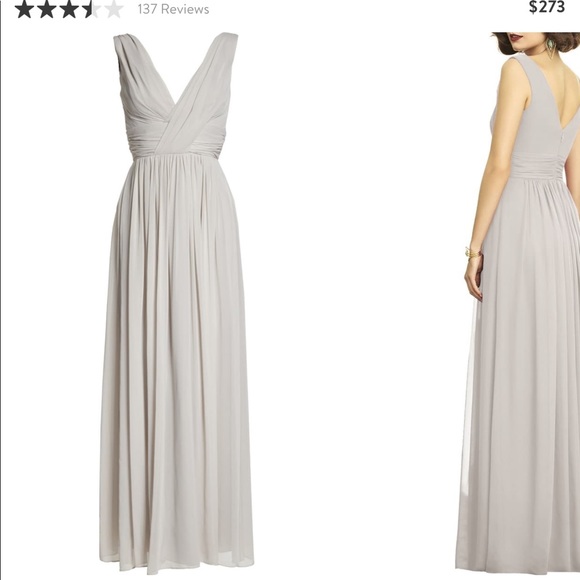 Bride Dessy 2958 Dessy Collection Dresses Dessy Bridesmaid Dress Vneck  Chiffon Gown Oyster Poshmark